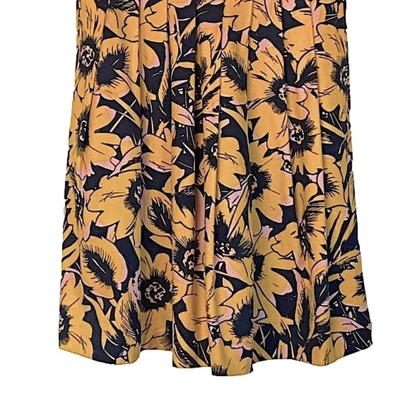 J. Crew Piqué Tailored Dress Double V Neck Navy Floral Yellow Pink Size 6 EUC - Picture 16 of 16